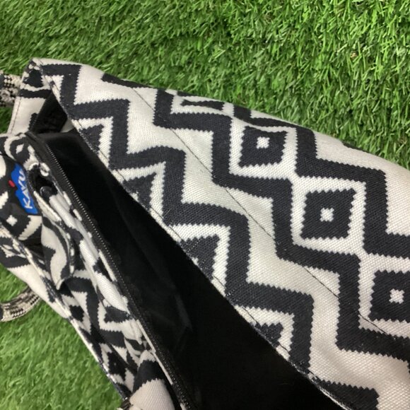 Kavu Rope Sling Bag Backpack Tribal Black White Print